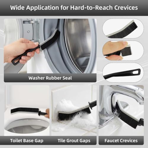 12-Piece Crevice Cleaning Brush Set with Scraper for Grout and Kitchen