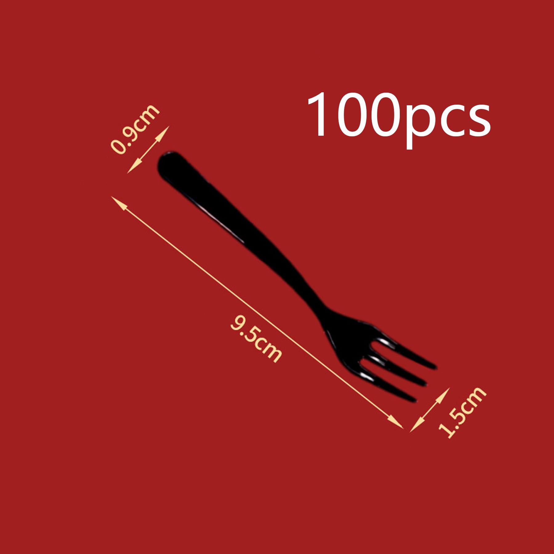 100 PCS Plastic Mini Forks, Small Disposable Appetizer Cocktail Tasting Forks, Suitable for Fruit Dessert Cakes (Black)