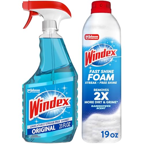 Windex Glass Routine Cleaning Bundle: Original Spray & Fast Shine Foam