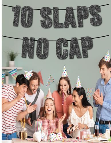 10th Birthday Party Black Glitter Banner - Handmade Decorations