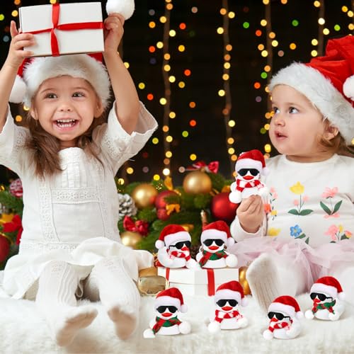 48 Sets Christmas Rubber Duck Toy with Sunglasses Hats & Scarves - Xmas Decor & Gifts