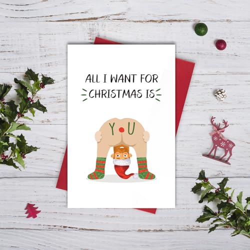 Naughty Christmas Card for Husband Boyfriend - Sexy Holiday Greeting