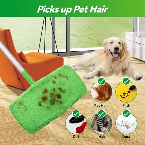 Febsow Reusable Microfiber Mop Pads for Swiffer Sweeper, 6 Pack