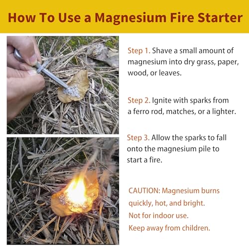 A.I.FORCE 3-Pack Magnesium Fire Starter Rods - 99% Purity