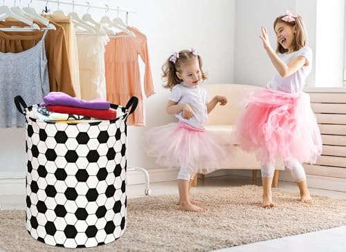 Football Round Kids Laundry Basket - 19.7" Collapsible Nursery Storage Bin