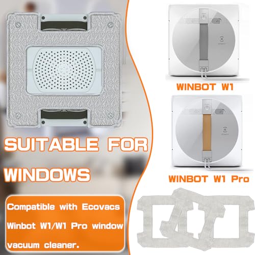 8-Pack Microfiber Replacement Pads for Ecovacs Winbot W1 W1 Pro Robot