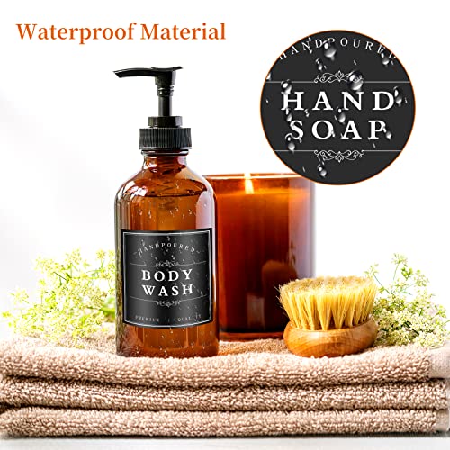 12-Pack Waterproof Soap Labels for Bottles - Removable & Durable
