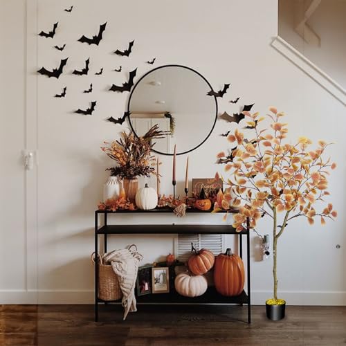 5FT Fall Artificial Eucalyptus Tree for Decor - Orange - 1 Piece