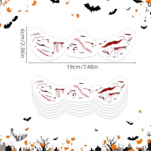 Sinbana Halloween Temporary Face & Arm Tattoos 6pcs Blood Drop Freckle Stickers