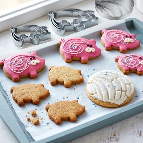 Stainless Steel Concha & Pig Cookie Cutters Set for Mexican Baking
