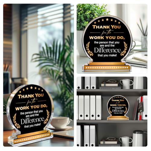 Thank You Gift for Coworkers - Clear Desk Sign (Black) | Office Decor
