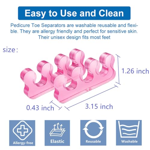 ZaxSota Gel Toe Separators for Pedicure, Bunion Relief & Nail Polish