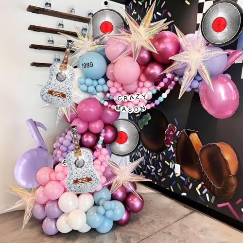 K-Pop Music Party Balloon Set - Guitar & Record Decorations