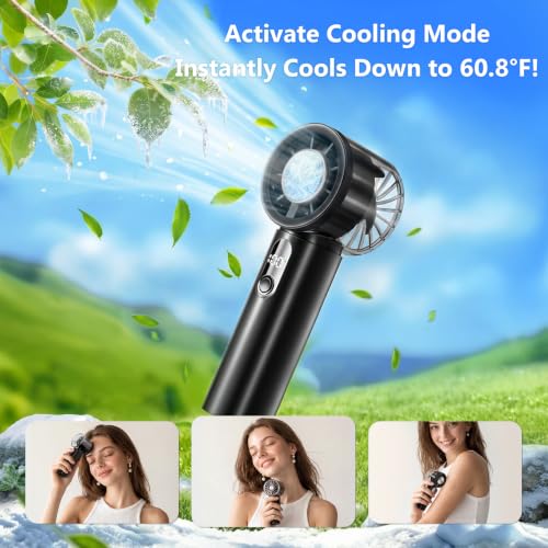 Saxqe Portable Handheld Turbo Fan with Ice Cooling – Black