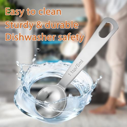 GIYAWA 5-Piece Stainless Steel Measuring Spoon Set, 1tsp (5ml) Capacity