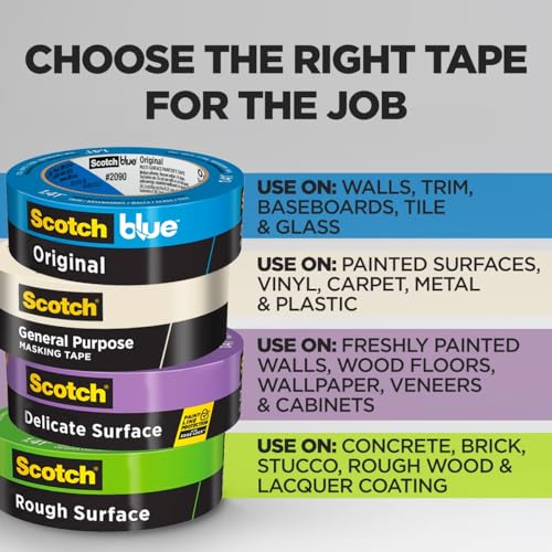 Scotch General Purpose Masking Tape 0.94 Inch x 1 Roll Indoor/Outdoor, Eco-Friendly