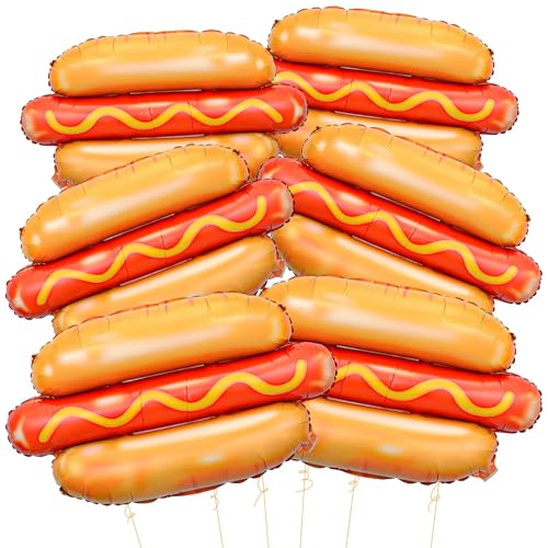 Hot Dog Balloons Set - Fun Foodie Party Decor, A-Orange