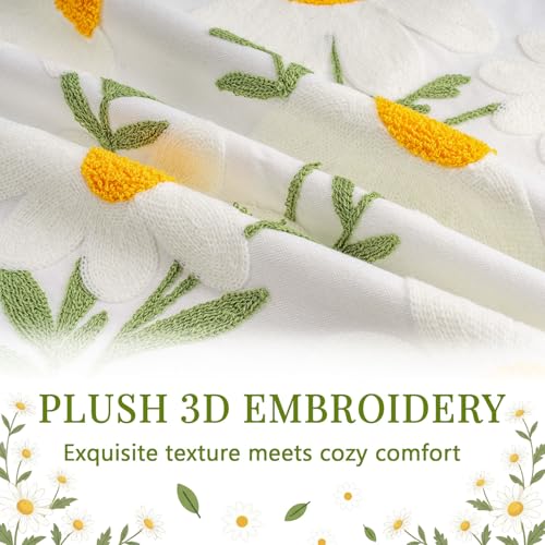Emvency 18x18 Inch Embroidered Floral Throw Pillow Covers - Set of 2