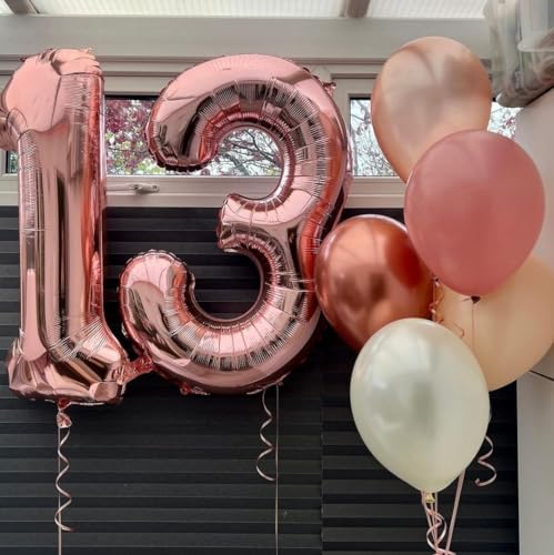 Rose Gold 40 Inch Number 4 Balloon for Birthday & Anniversary