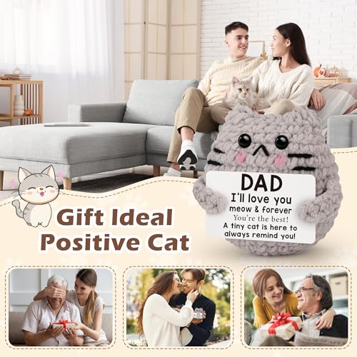 Handmade Crochet Cat Decor - Heartfelt Gift for Dad