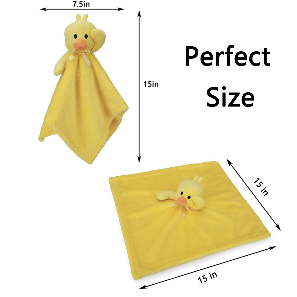 Pro Goleem Duck Security Blanket - Soft Yellow Baby Lovey for Newborns & Toddlers | 16 Inch Snuggle Toy