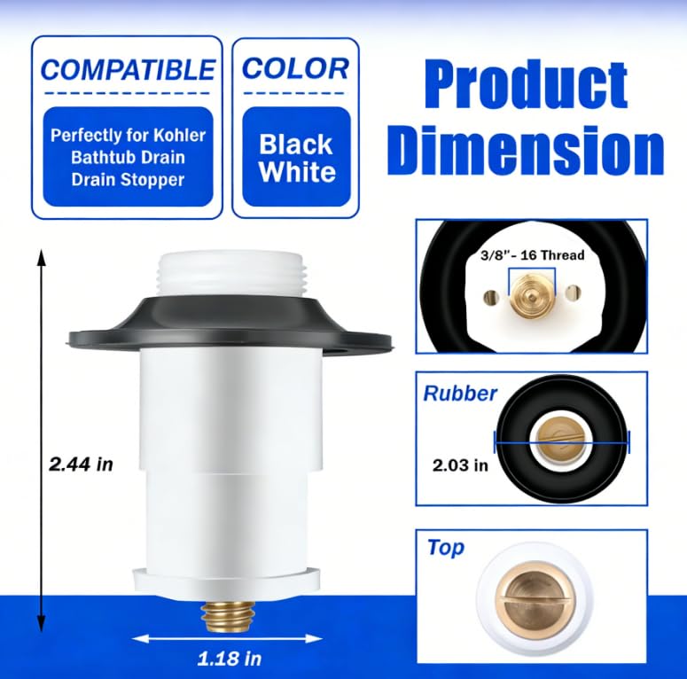 Kohler Bathtub Drain Stopper | Leak-Free Pop Up Assembly