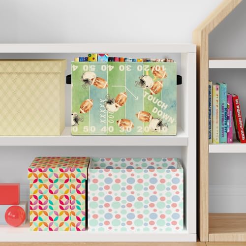 Football Storage Bin with Handles – Collapsible Organizer for Kids