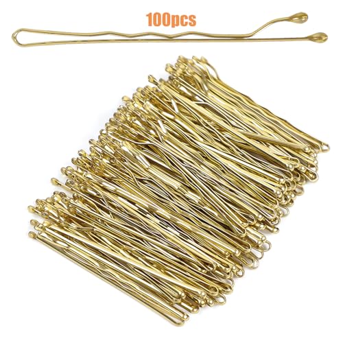 Blonde Bobby Pins 100 Pcs with Storage Box - 2 Inch Metal Hair Clips