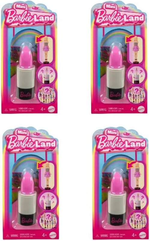 Barbie Mini Fashionistas Dolls - 1.5-Inch Surprise Reveal in Lipstick Tube | Pack of 4