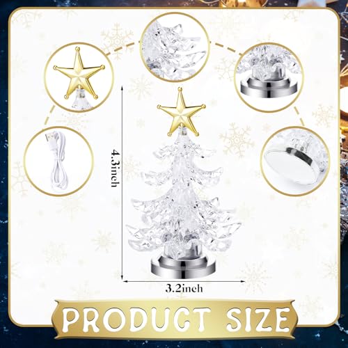 Glooglitter 8 Pcs LED Christmas Table Tree Lights - USB Decor, Multicolor