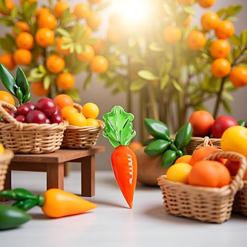 Myuiao Hand-Blown Glass Orange Miniature Figurine Desktop Decor