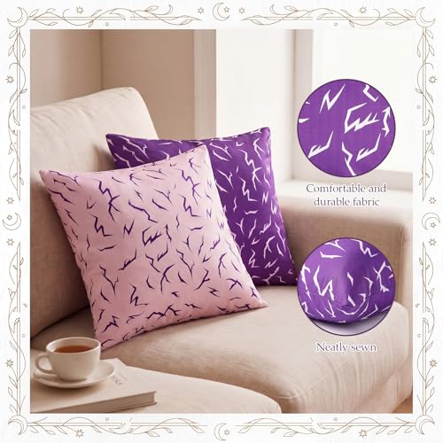 Kpop Lightning Pattern Pillow Covers - 18x18 Inch Soft Silk-Feel Set of 2