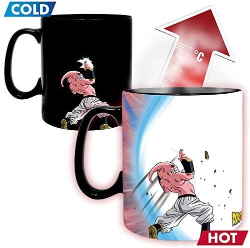 ABYSTYLE Dragon Ball Z Goku vs Buu Heat Change Mug - 16 Fl Oz Ceramic Anime Collectible with Coaster