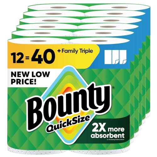 Bounty Quick-Size Family Triple Paper Towels - 12 Rolls (141 Sheets Each)