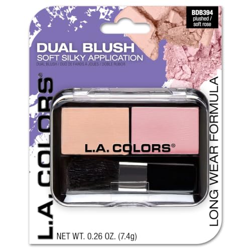 L.A. COLORS Dual Blush Plush Soft Rose Powder Cheek Makeup