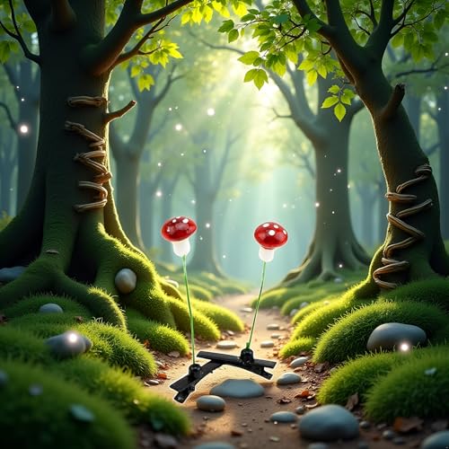 5 Pair Red Mushroom Bean Sprout Hair Clips Barrettes for Women