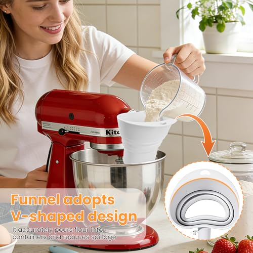 KitchenAid Flour Funnel - Silicone Baking Accessory for Tilt Head Mixers