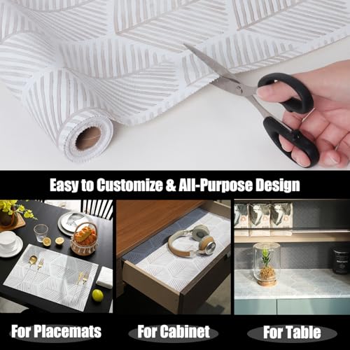 Amiitay Non-Slip Shelf Liner - 12" x 118" Waterproof Geometric Cabinet Mat