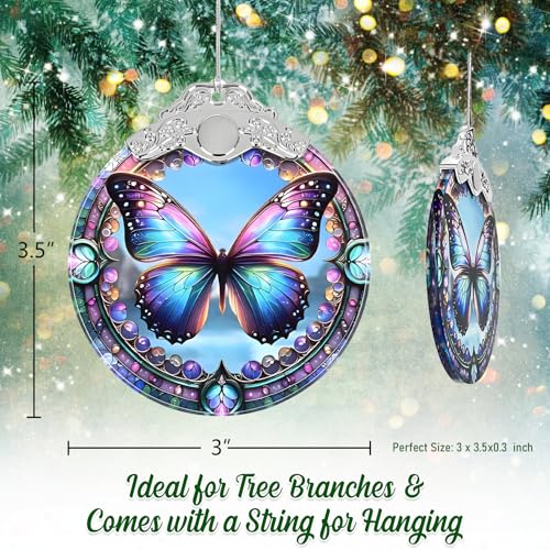Handmade Purple Butterfly Christmas Ornament - Unique Decor