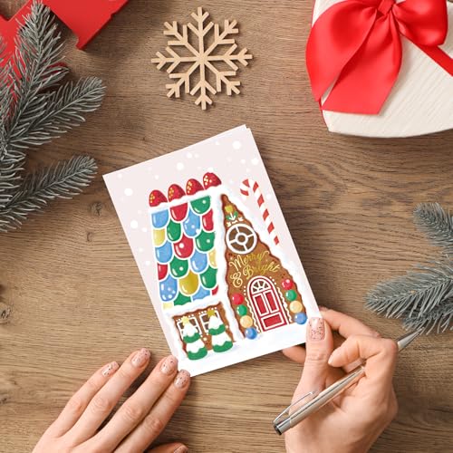 Gooji Vintage Gingerbread House Christmas Card with Envelopes