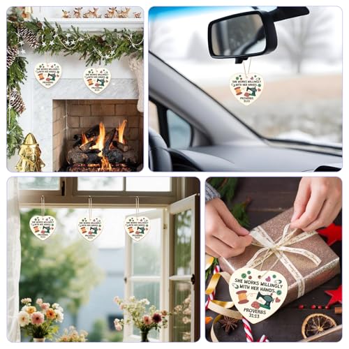 Wooden Sewing Christmas Ornament - Thoughtful Gift for Quilters and Seamstress