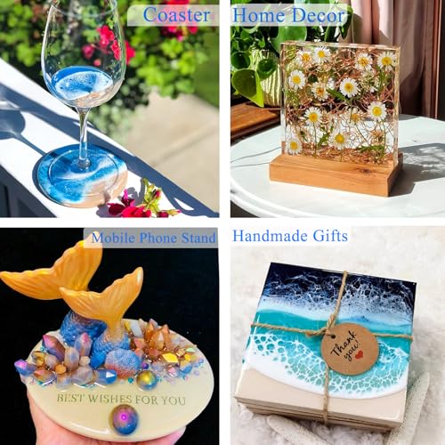 4-Piece Silicone Coaster Mold Set - Round & Square for DIY Crafts