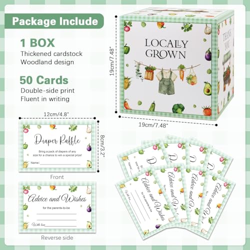 Locally Grown Baby Shower Diaper Raffle Box with 50 Tickets