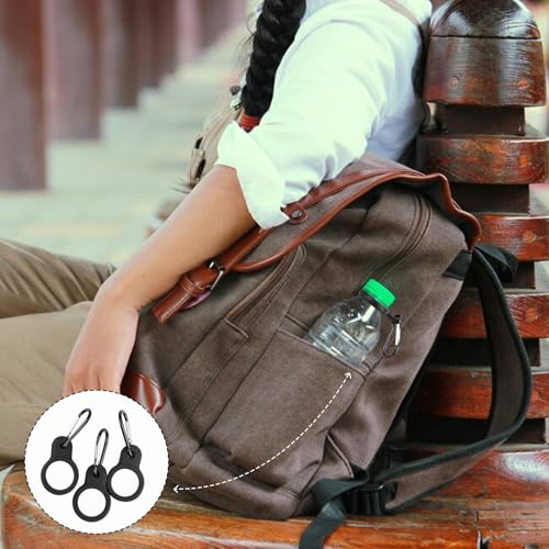 6pcs Water Bottle Clips,Silicone Hanging Bottle Buckle Clip Carabiner with 6 Pieces Keychain Ring Clip,Portable Water Bottle Ring Holder for Outdoor Camping Hiking Traveling