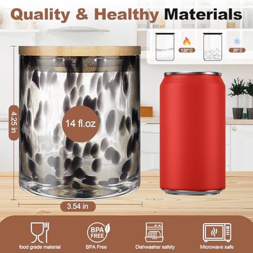 HEADAK LIFE Hand Blown Glass Food Storage Container 14oz Black Airtight Lid