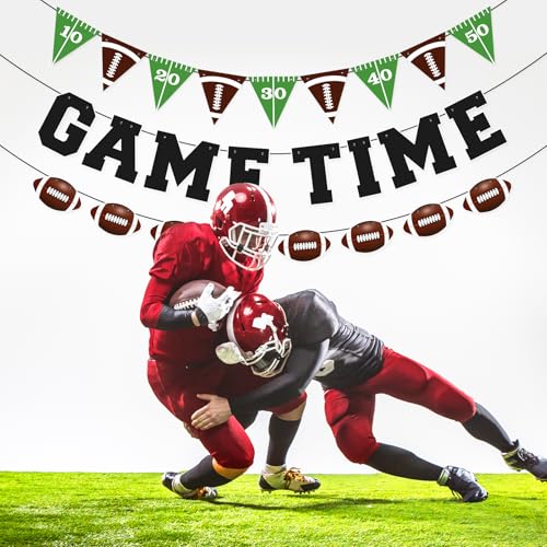 Football Party Banner Set - Pre-Strung Game Time Decorations