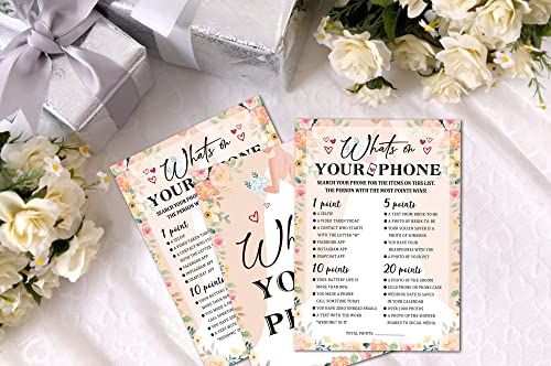 Bridal Shower Game Cards - Blush Pink Boho Floral 30 Pack