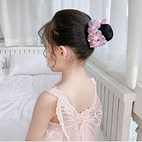 GSHLLO 3 PCS Girls Ballet Bun Covers Dance Hair Nets Snoods