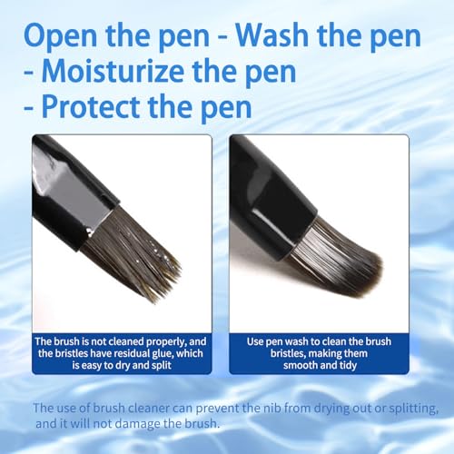 AOBOO Nail Brush Cleaner Solution - 40ml Gel Residue Remover for Manicure