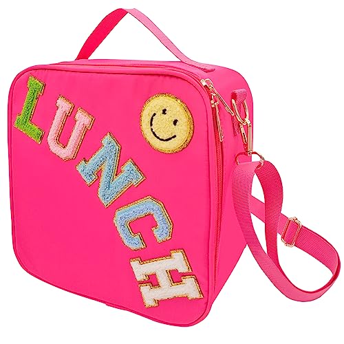 Dark Swan Rosy Red Insulated Girls Lunch Bag with Adjustable Shoulder Strap